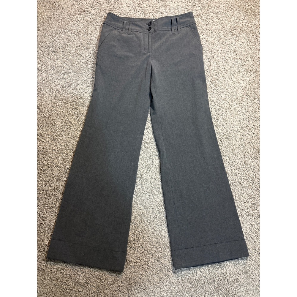 Michael Michael Kors Gray Wide Leg Cuffed Dress Pants Trousers Womens 4 Stretch